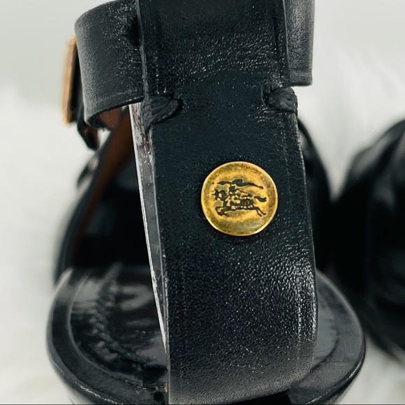 Burberry Bridle Huntley Black Platform Heel Sandals - Picture 11 of 16